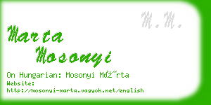 marta mosonyi business card